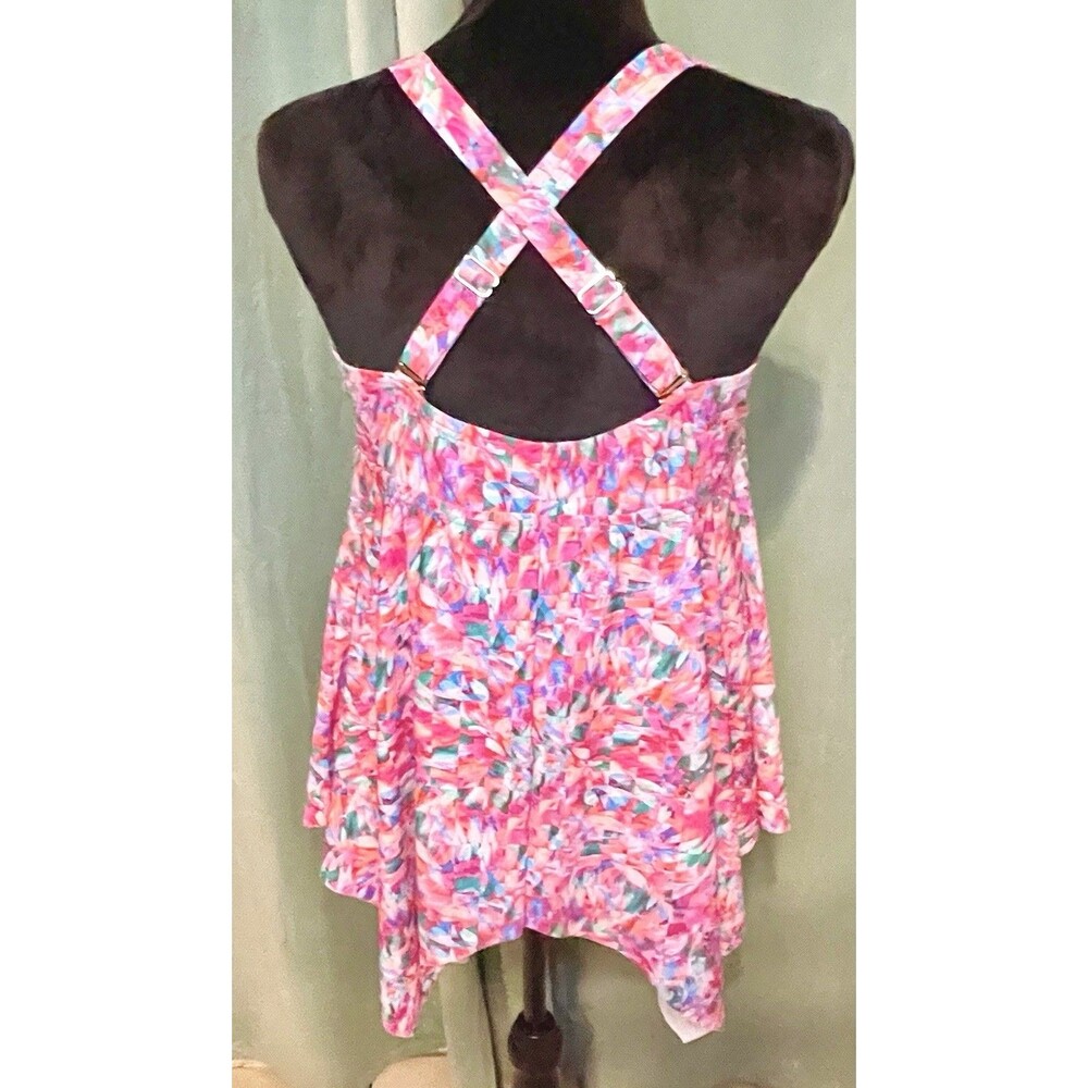 Sunsets IPANEMA Forever Pink Tankini Swim Top US 34D A Line Adjustable Straps - Picture 7 of 12